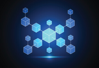 Abstract blockchain digital technology concept. Big data design. Vector illustration