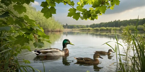 ducks on the lake