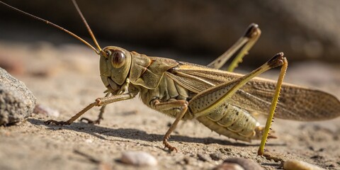 grasshopper on the ground