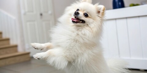 white pomeranian dog