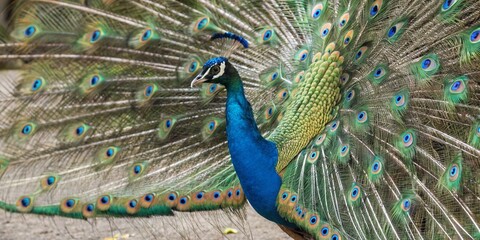 peacock in front of a white background