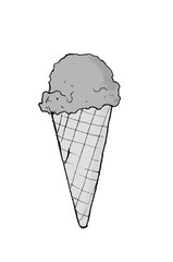 イラスト素材：スイーツ・アイスクリーム・シングル