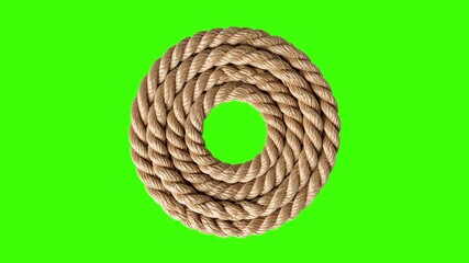 Rope circular design on bright green screen backdrop for creative projects visualization
By nik_yurginson