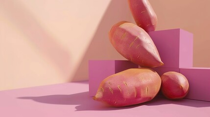 Food Festival Sweet Potato Background: Sweet Potato Aroma Fills the Feast, Spreading a Warm Scroll of the Weaving between Sweet Tenderness and Smoky Flavors