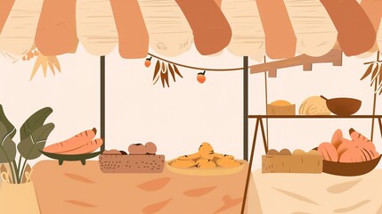 Food Festival Sweet Potato Background: Sweet Potato Aroma Fills the Feast, Spreading a Warm Scroll of the Weaving between Sweet Tenderness and Smoky Flavors