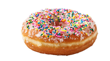 Rainbow Donut on transparent background PNG.