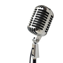 Fototapeta premium Isolated Transparent PNG of Retro Microphone for Studio Design
