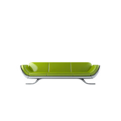 Fototapeta premium Modern Lime Green Sofa with Sleek Chrome Legs - Contemporary Furniture Design