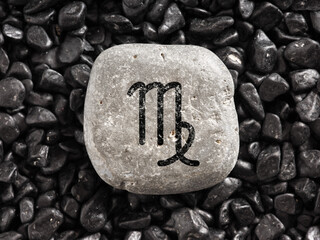 Virgo Astrological Sign Drawn Stone