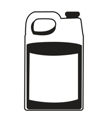 Illustration of a black plastic container with a handle and wide opening on top