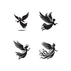 Obraz premium angels flying silhouettes