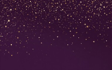 Fototapeta premium Flat wallpaper with tiny gold stars scattered over a dark plum purple background, subtle sparkle effect