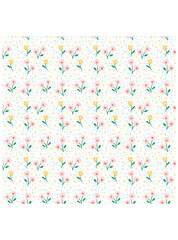 This stunning image showcases an intricate, abstract Indian floral design. Delicate, swirling patterns and vibrant, jewel-toned flowers dance across the canvas, set against a crisp, white background