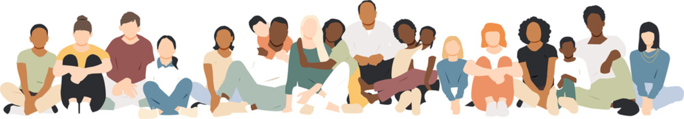 Obraz premium Different people together. Modern design.