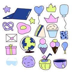 Set of office business element doodle stock