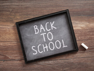 Back to School message written on a small blackboard