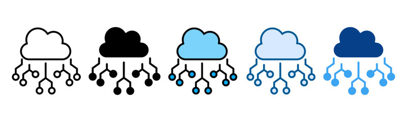 Cloud Icon Set Multiple Style Collection