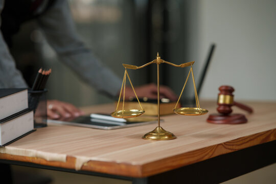 Lawyer and team Talk and consult on solving problems and work related to legal work of lawyers