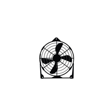 recommend clip art: Silhouette of a cooling fan, mechanical vector on white background
