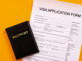 Passport and Visa Application Form Preparing for International Travel