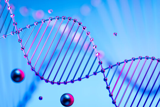 Abstract representation of DNA helix in a laboratory setting