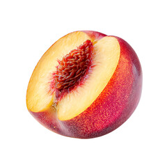 Cut peach isolate on white background 