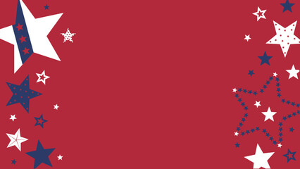 Patriotic Stars. Americana Background Pattern. Vector Template For Banner