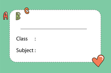 Name label school design.Name tags, name cards for kids, school name tags.Name tag for kids with funny aliens monster character and place for text set vector illustration. Empty note for childish kind