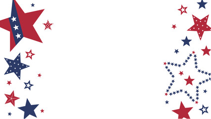 Patriotic Stars. Americana Background Pattern. Vector Template For Banner