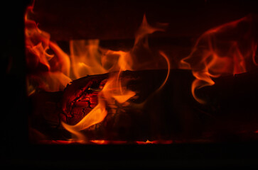 fire on black background