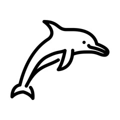 Dolphin outline icon. Dolphin side view black line illustration.
