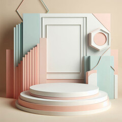 Modern podium perfect for showcasing luxury beauty products.