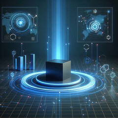 Modern podium perfect for showcasing luxury beauty products.