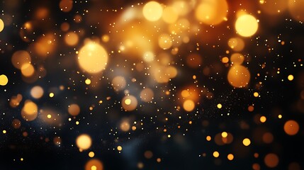 Obraz premium Beautiful Bokeh Effect with Warm Orange and Yellow Lights, Soft Focus Background with Sparkles for Elegant and Artistic Design