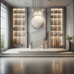 Modern podium perfect for showcasing luxury beauty products.