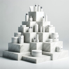 Modern podium perfect for showcasing luxury beauty products.
