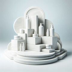 Modern podium perfect for showcasing luxury beauty products.