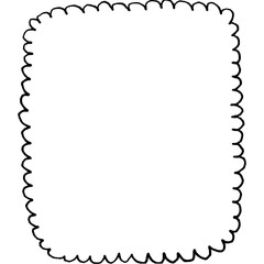 Handrawn pen frame, scribble line border, rectangle doodle line