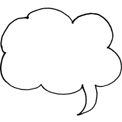 Handrawn abstract speech bubble, scribble with pen, doodle line, circle element isolated png