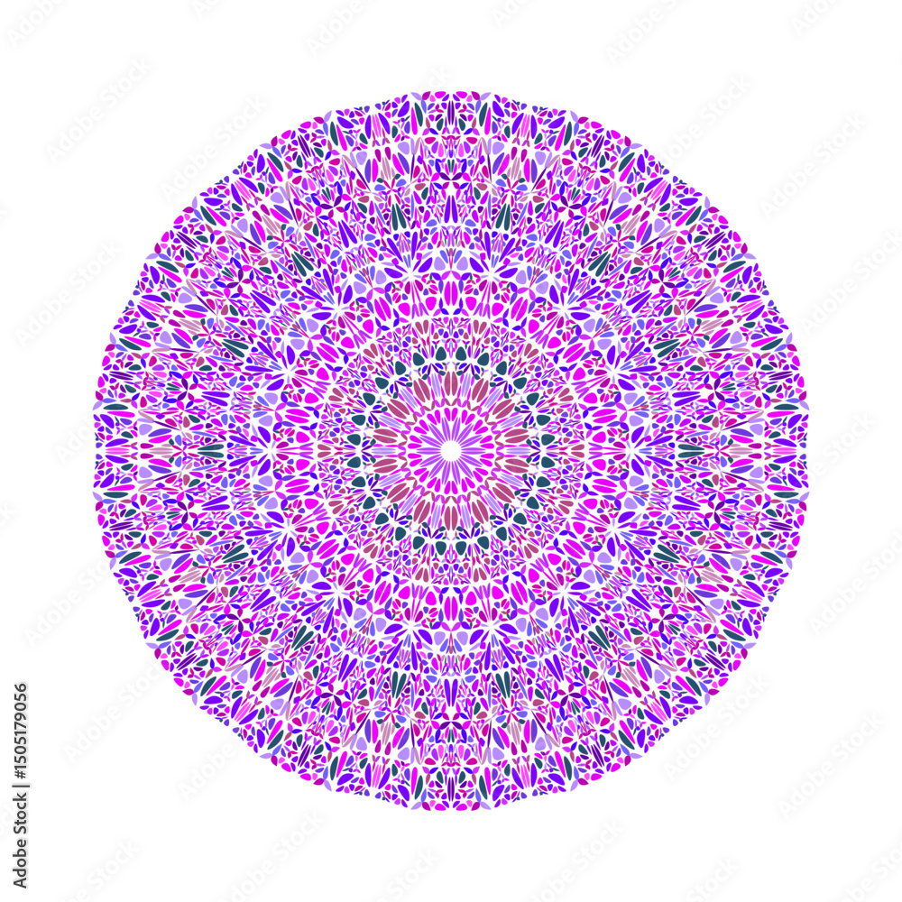 Poster circular abstract round colorful botanical pattern mandala