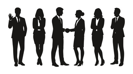 Silhouette Of People Business Businessman  Businesswoman Vector Set Collection For Career Success Work And Job Business Teamwork Isolated Silhouettes