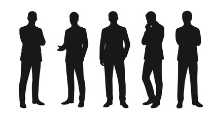 Silhouette Of People Business Businessman Vector Set Collection For Career Success Work And Job Business Male Pose Isolated Silhouettes