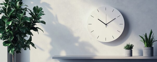 Minimalist wall clock with a clean and modern design.