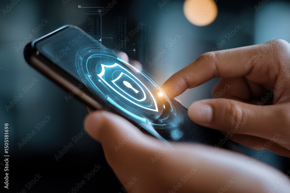 Poster ai-powered fraud detection systems analyzing user behavior in digital banking for security.