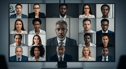 Diverse Business Professionals in a Virtual Meeting