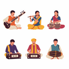 Indian musicians playing traditional instruments performance culture