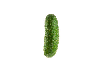 Cucumber isolated on white background. Slice of cucumber on white background. Fresh organic green cucumbers. Vegan. Ingredient for salad. Farm vegetables.