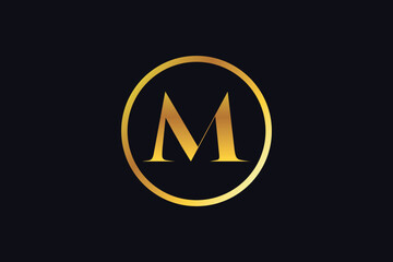 Luxury M letter m logo design icon