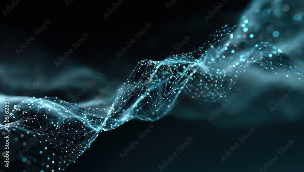 Poster abstract ai model generation that visualizes complex data patterns and predictive outcomes.