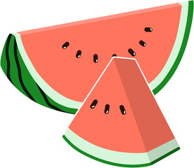 여름을 상징하는 신선한 수박 이미지. 시원하고 상큼한 분위기의 수박 조각, 배경, 패턴 등 다양한 형태로 구성된 과일 디자인